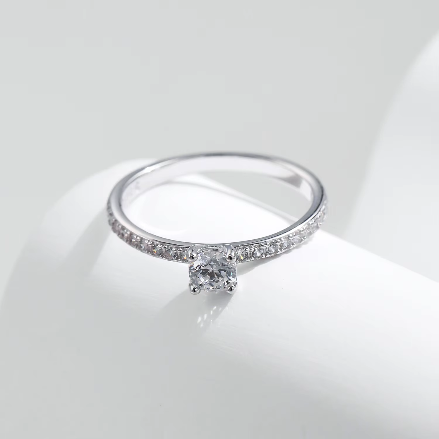 MODIAN D couleur Moissanite bague délicate carré 925 en argent Sterling laboratoire diamant bague po
