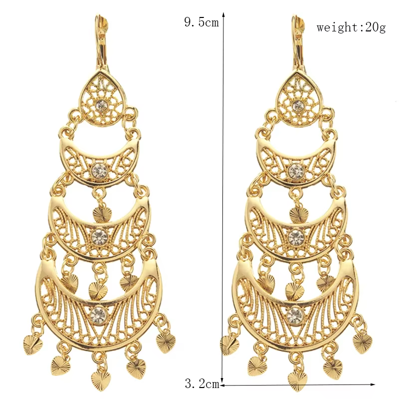 Boucles d'oreilles en cristal en forme de goutte pour femmes, bijoux de mariée, fabriquées à la main