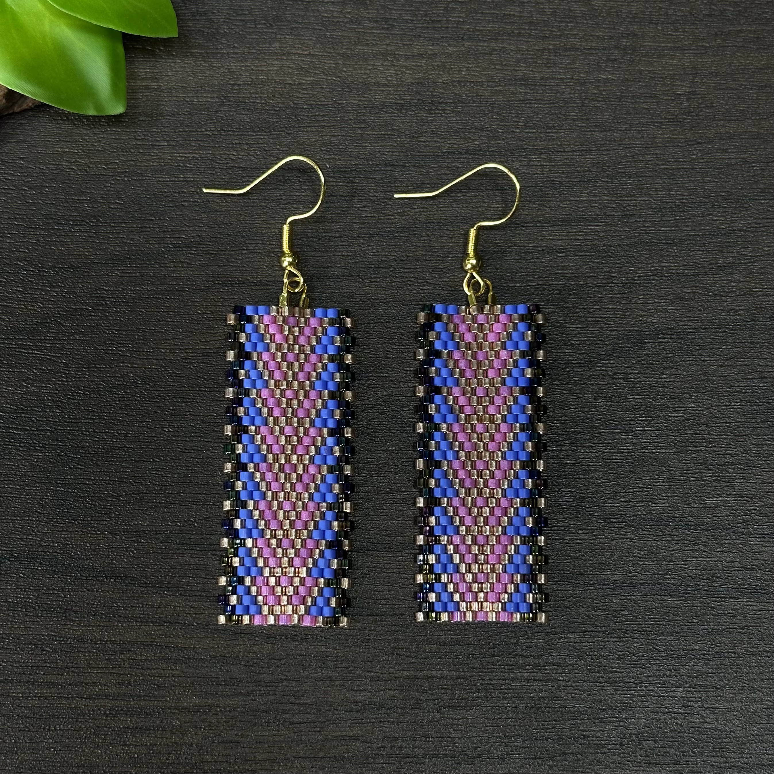 Bijoux bohèmes vintage faits à la main, boucles d'oreilles en perles de verre dégradées et bijoux en
