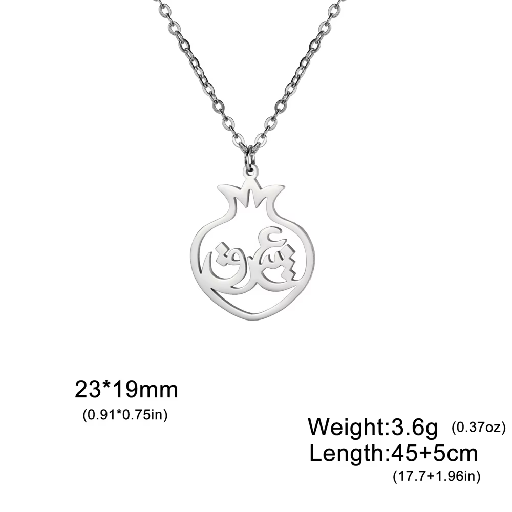 Jeshayuan-Collier Persian Farsi Parsi Love Eshgh Anar pour Homme et Femme, Bijoux en Acier Inoxydabl