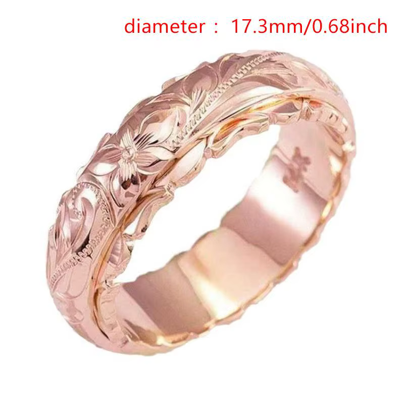 Bague en forme de rose sculptée suspendue de couleur or rose pour femmes, bijoux en or, cadeau d'ann
