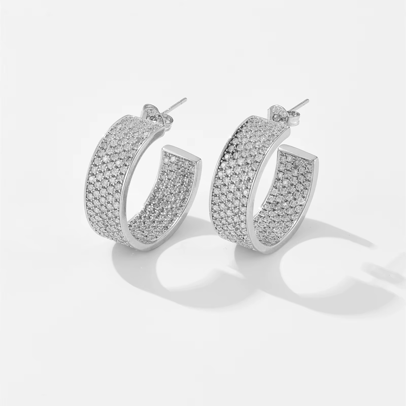 Ug LAOPA-Boucles d'oreilles créoles en argent regardé 925 et or, clips de piercing, bijoux fins punk