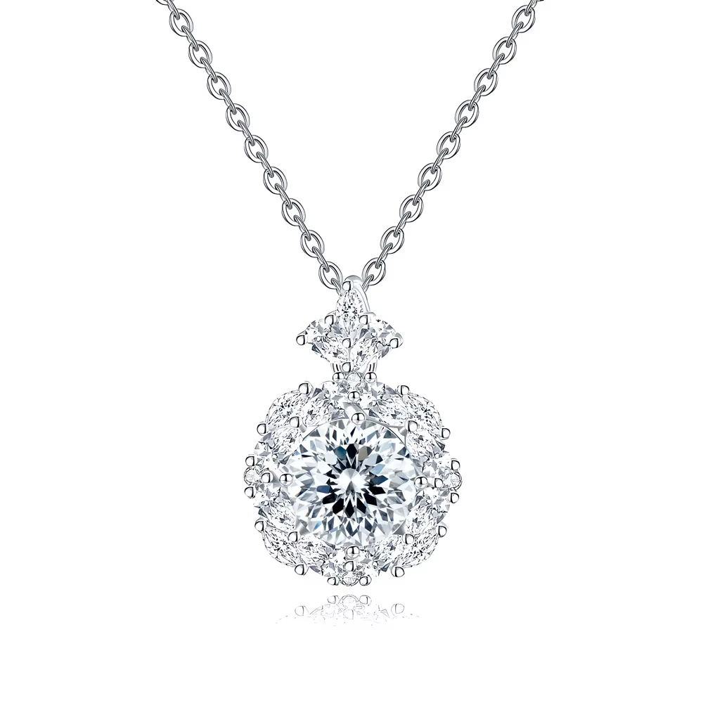 Collier en argent S925 avec diamant rose rêve, pendentif de luxe pour femmes, bijoux exquis de haute