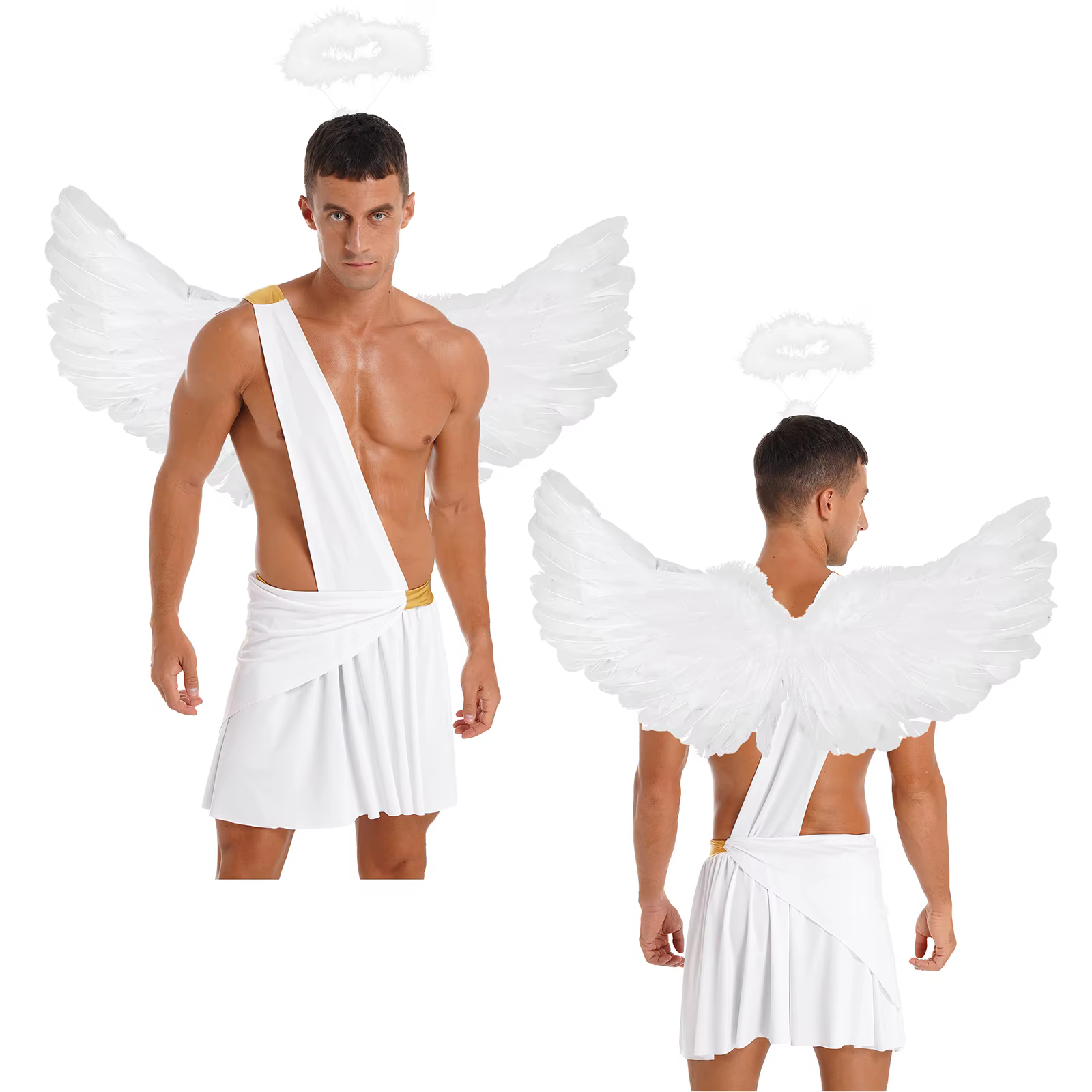 Costume de Cosplay d'ange pour hommes, ensembles de jeux de rôle pour fête à thème d'halloween, jupe
