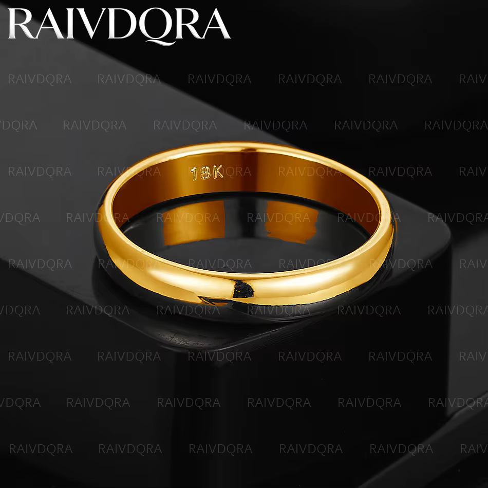 Bague circulaire brillante plaquée or 18 carats pour hommes et femmes, bijoux de mode, simple, éléga