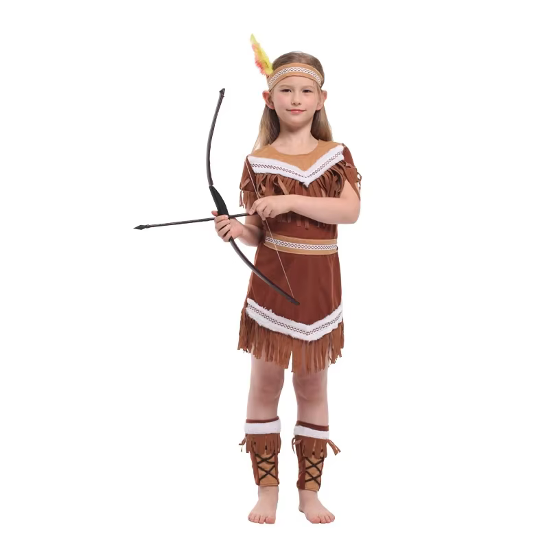 Costume de princesse indienne pour filles de 3 à 8 ans, Costume de chasseuse d'archer, Cosplay d'hal