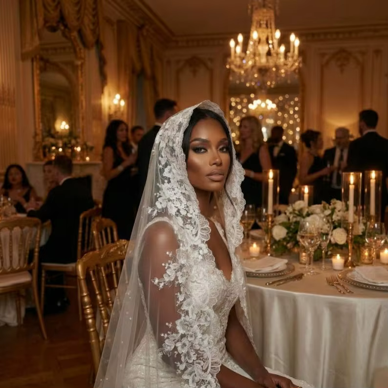 Voile de mariée romantique, voile de mariage personnalisé, voile en dentelle cathédrale, accessoire 