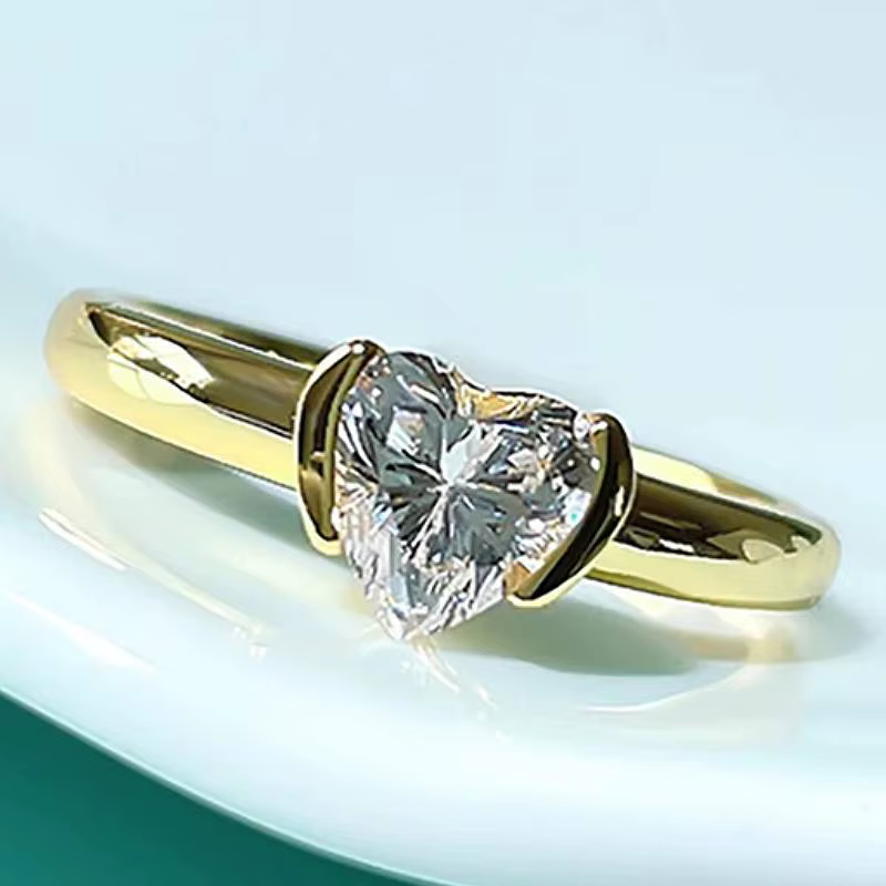 Huirtan – bague en forme de cœur pour femmes, couleur or, élégante, accessoires de doigt de fiançail