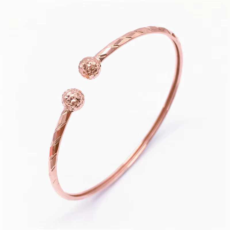 Bracelet en or rose 14 carats plaqué or violet étincelant pour femme, garder les munbangles, cadeau 