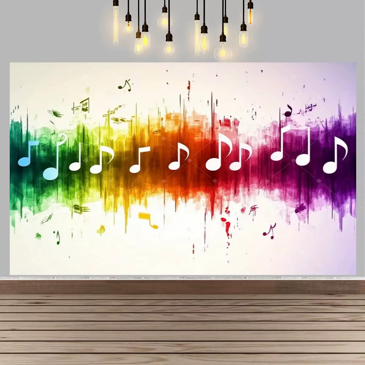 Toile de fond pour fête d'anniversaire, thème de Note de musique, magnifique Notes de mélodie, affic