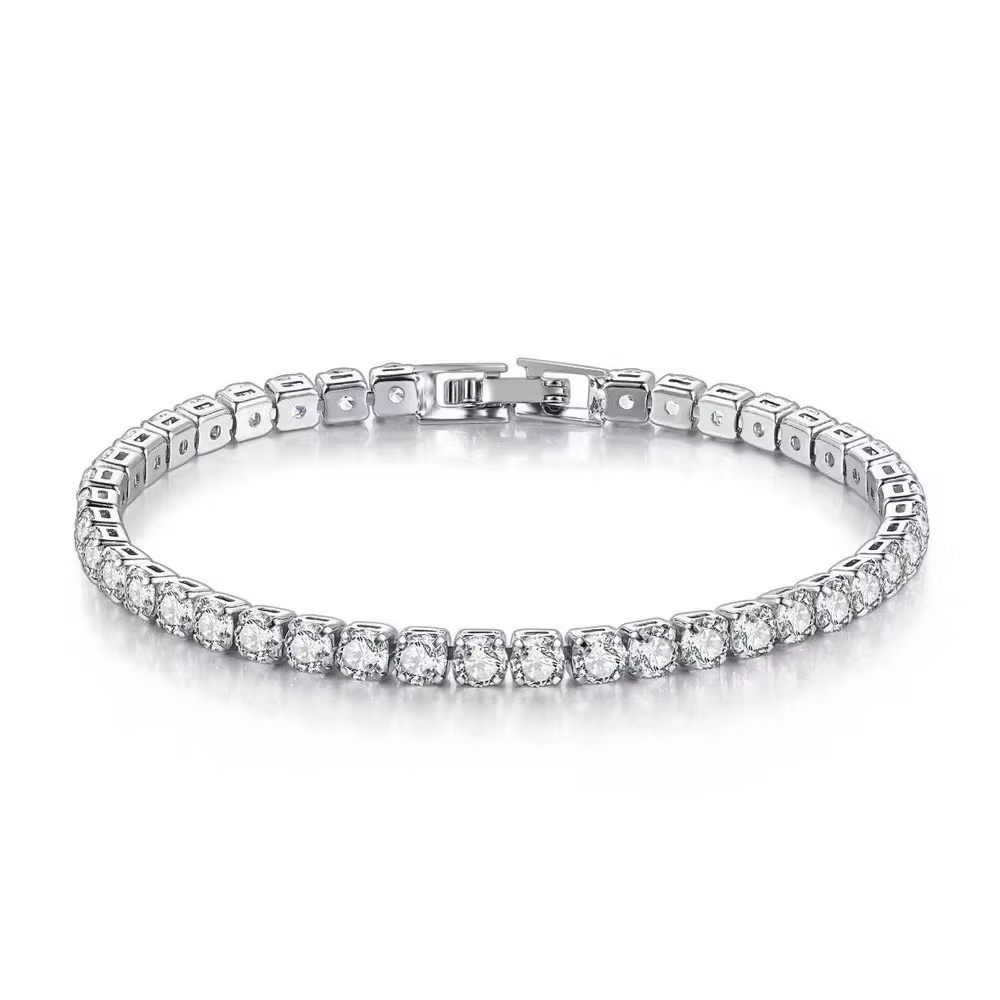 Vehong-Bracelet en argent regardé S925 avec balle de tennis pour femme, bijoux de fiançailles simple