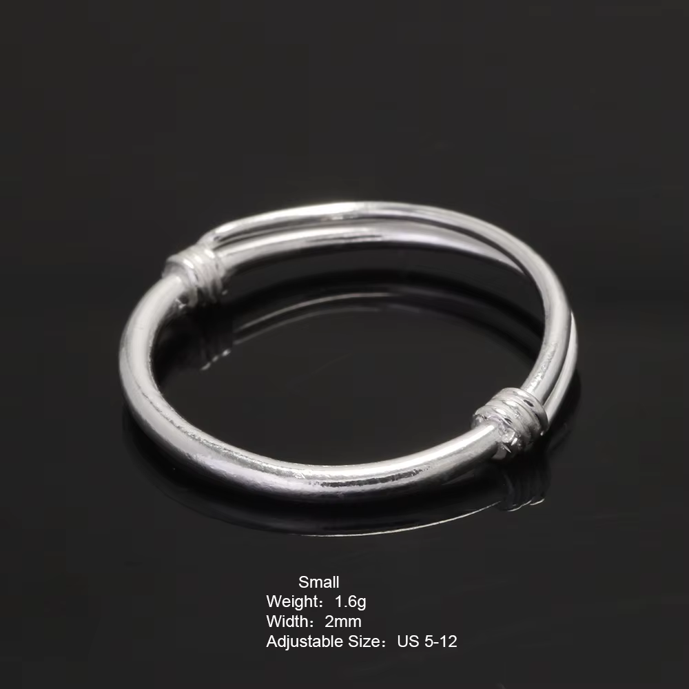 Bague minimaliste en argent regardé 999 authentique pour hommes et femmes, bague réglable marketpers