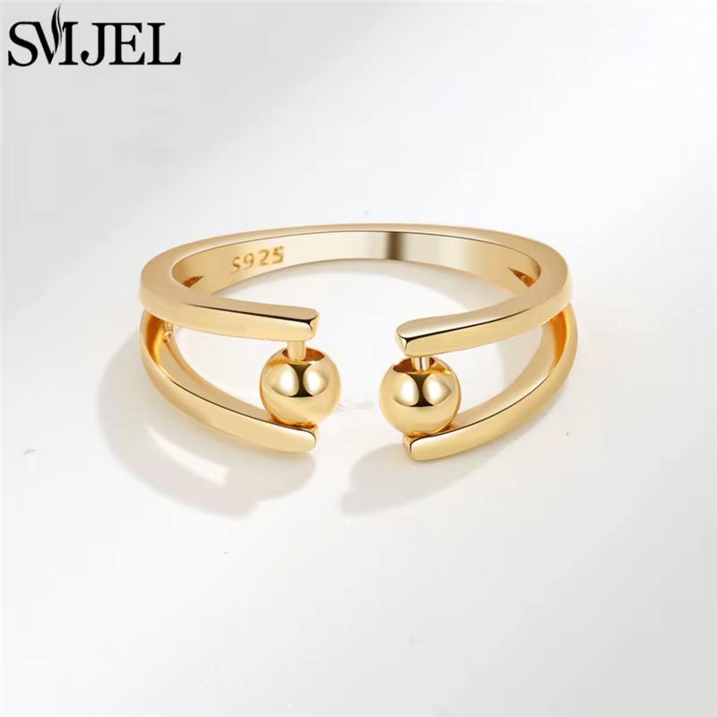 Bague d'anxiété Vintage en forme de pissenlit pour femmes, anneau Spinner, empilable, Anti-Stress, b