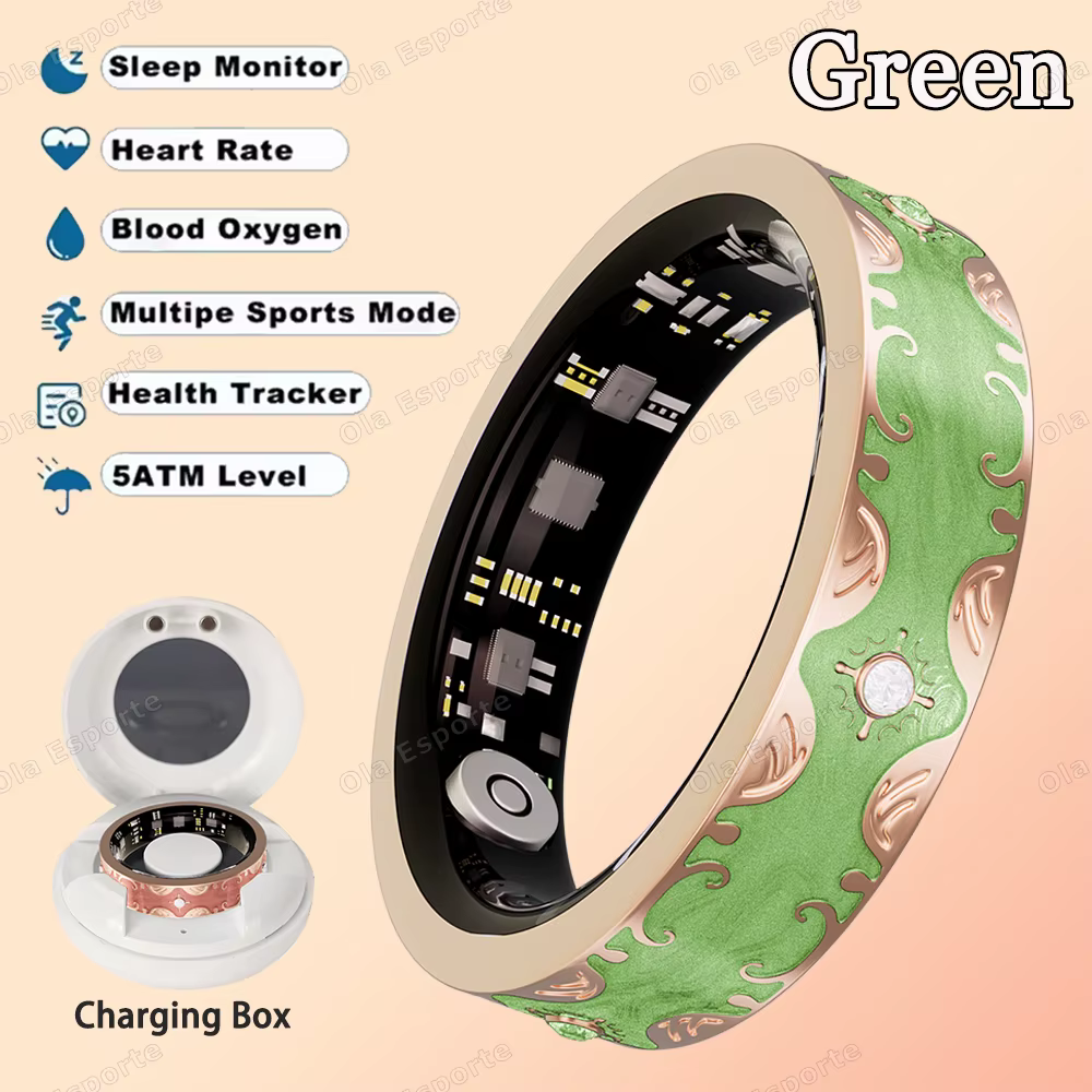 Nouveau diamant mode diverses couleurs disponibles femmes bague intelligente avec boîte étanche dame