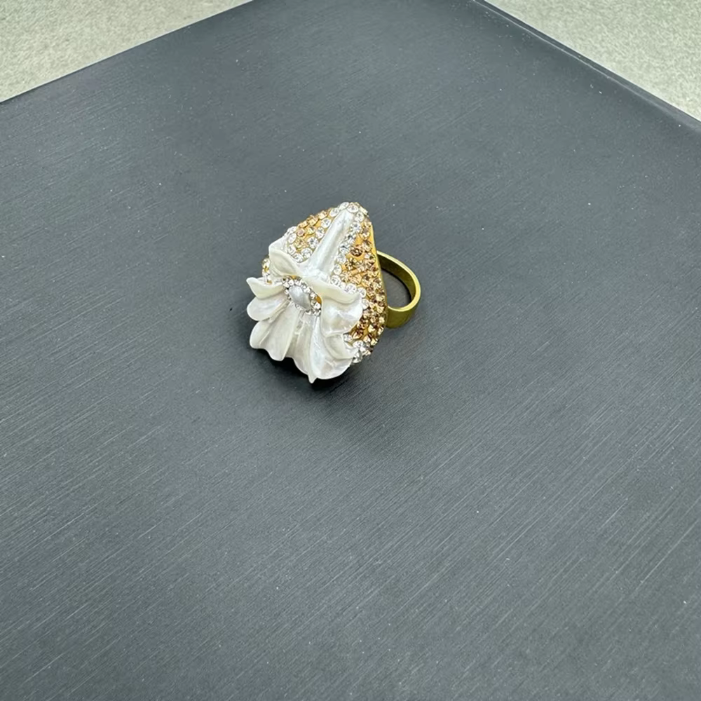 Ensemble de bijoux pour femmes, fleur de lys troisD, coquille naturelle, perles baroques, strass, co