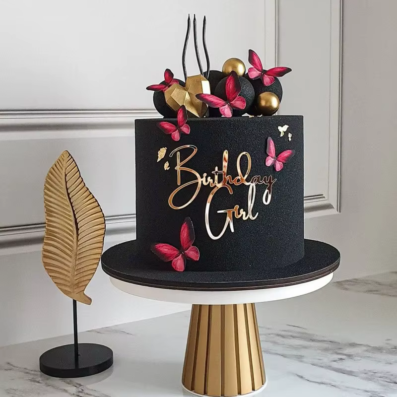Garniture de Gâteau d'Anniversaire en Or pour Garçon ou Fille, Décoration de ix, Révélation du Sexe