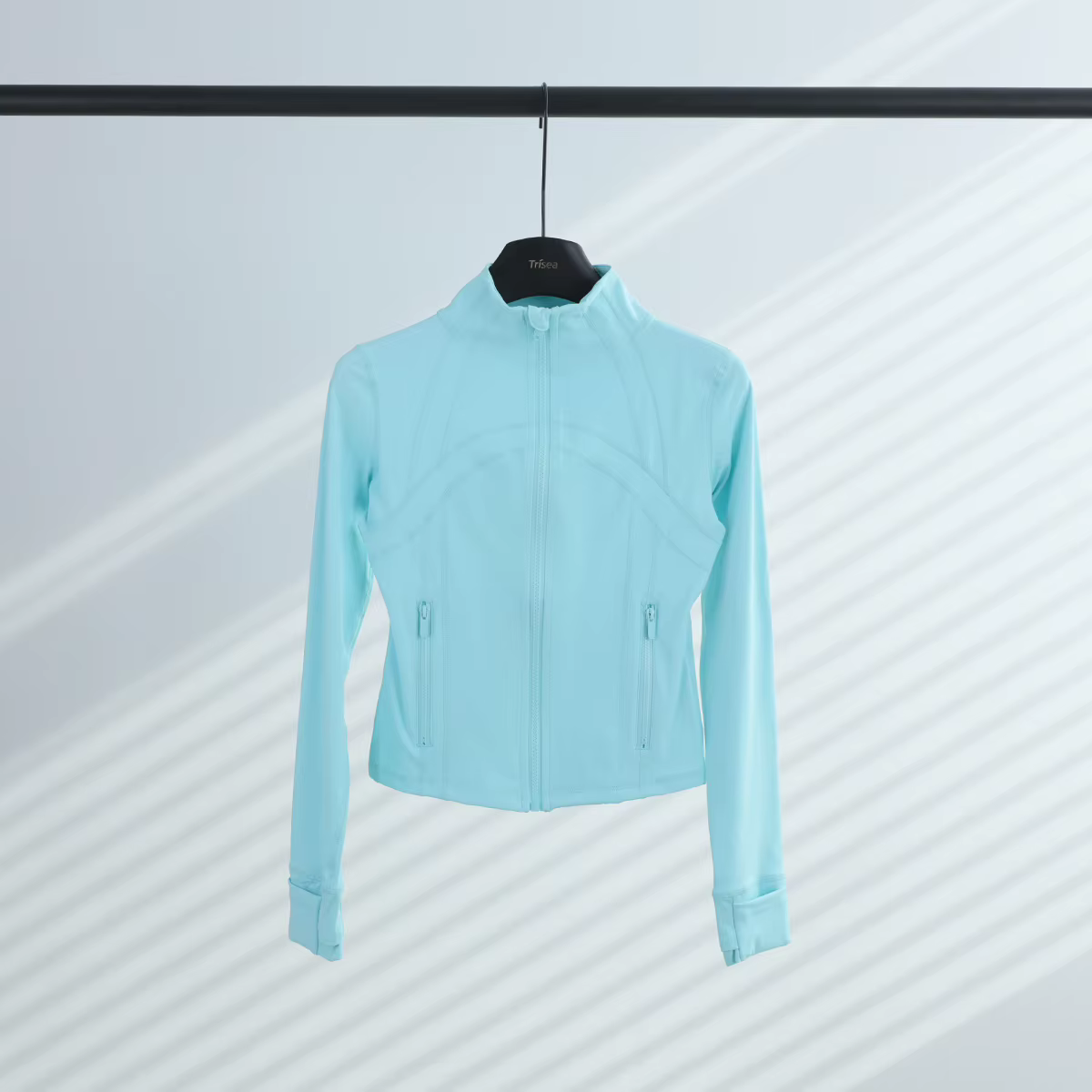 Veste courte à col montant pour femmes, manches longues, Fitness, course à pied, Yoga, vêtements d'e