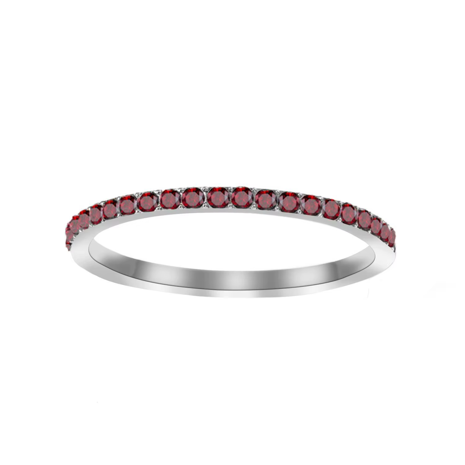 Bague personnalisée avec pierre de naissance des 12 mois pour femme, fine, empilable, en cristal col