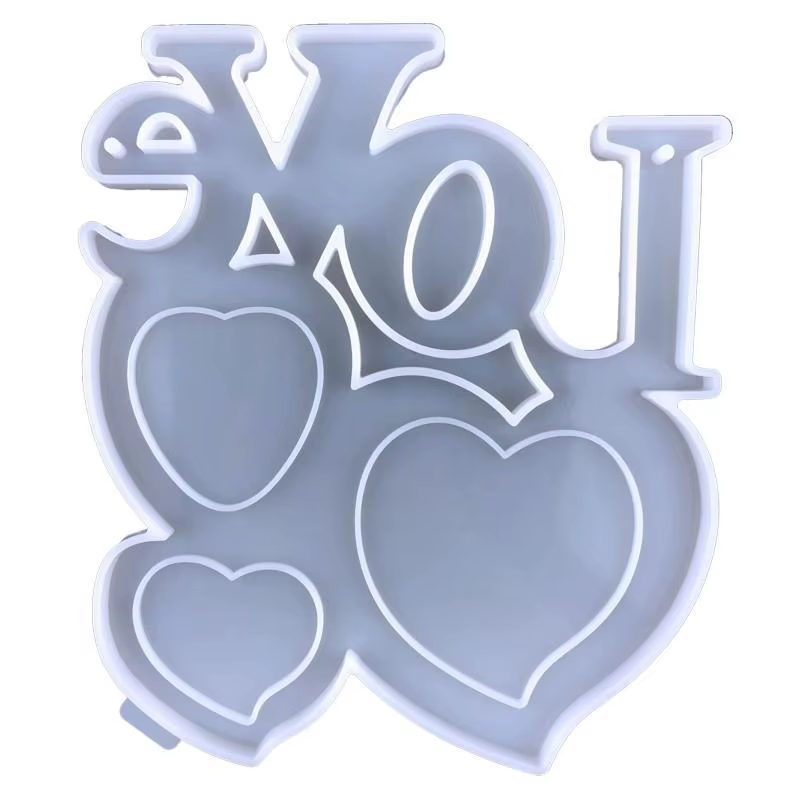 P9fe géométrique amour photo frame moule en silicone bijoux bijoux résine époxy outil bijoux faisant