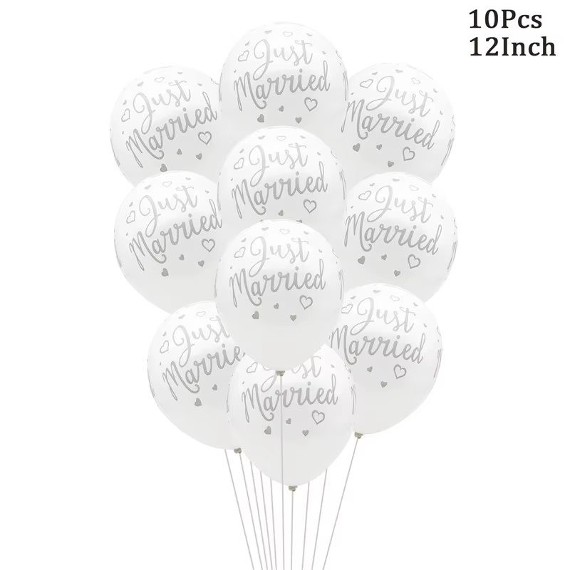 Ballons blancs avec confettis en latex pour fiançailles, fournitures de décoration pour enterrement 