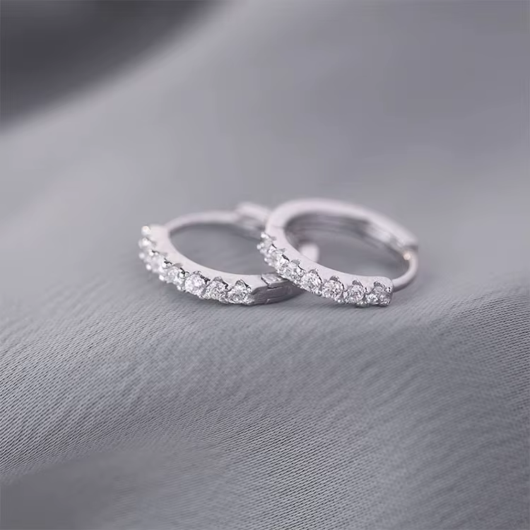 Boucles d'oreilles rondes en argent regardé 925 pour femmes, boucle d'oreille en forme de carillon, 