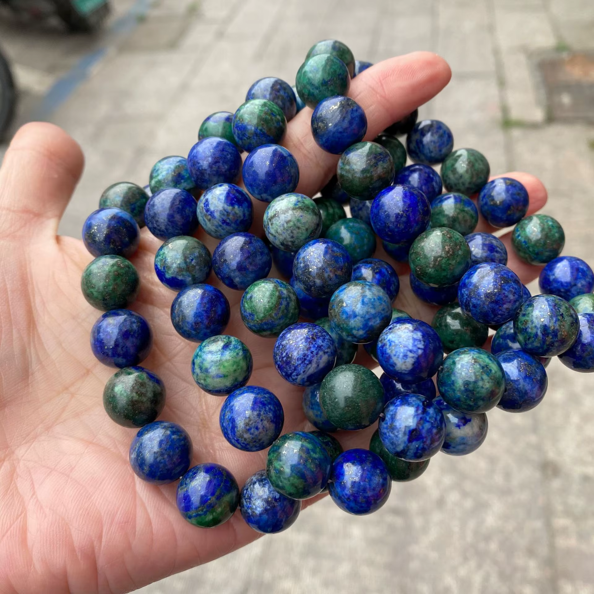 Bracelet de perles en pierre naturelle Azurite pour hommes et femmes, Malachite bleue, cristal énerg