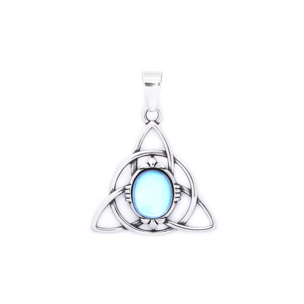 Nouveau pendentif Vintage Vikings trinité noeud avec opale colliers pour femmes hommes nordique Odin