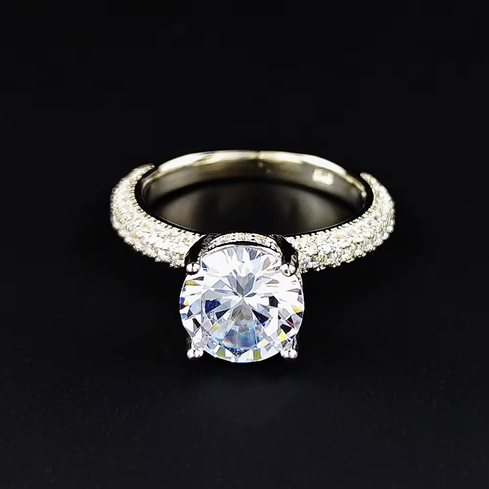 Moonso-Bague de fiançailles en argent Halo pour femme, bijoux de luxe, rebrodés, cadeau de travail d