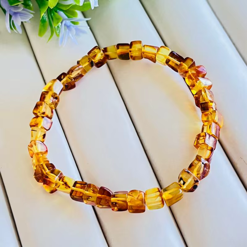 Bracelet en ambre naturel pour femmes, pierres précieuses de guérison, bijoux fins, véritable ambre 