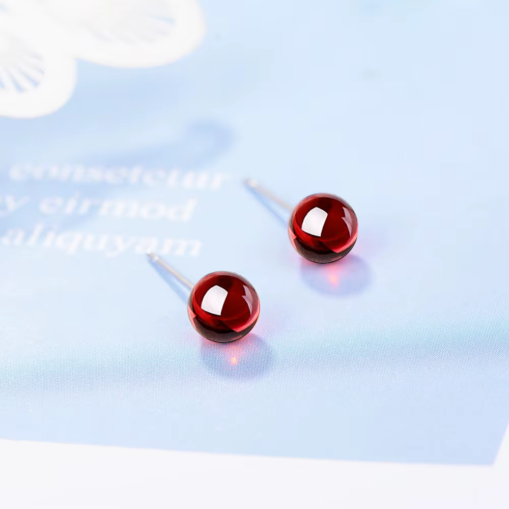 Boucles d'oreilles piercing d'oreille en cristal rouge pour femme, argent regardé 925, créateur de l