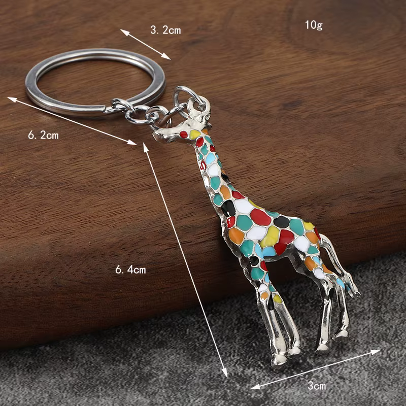 Porte-clés girafe coloré et créatif pour femme, bijoux de mode pour hommes d'affaires, porte-clés de
