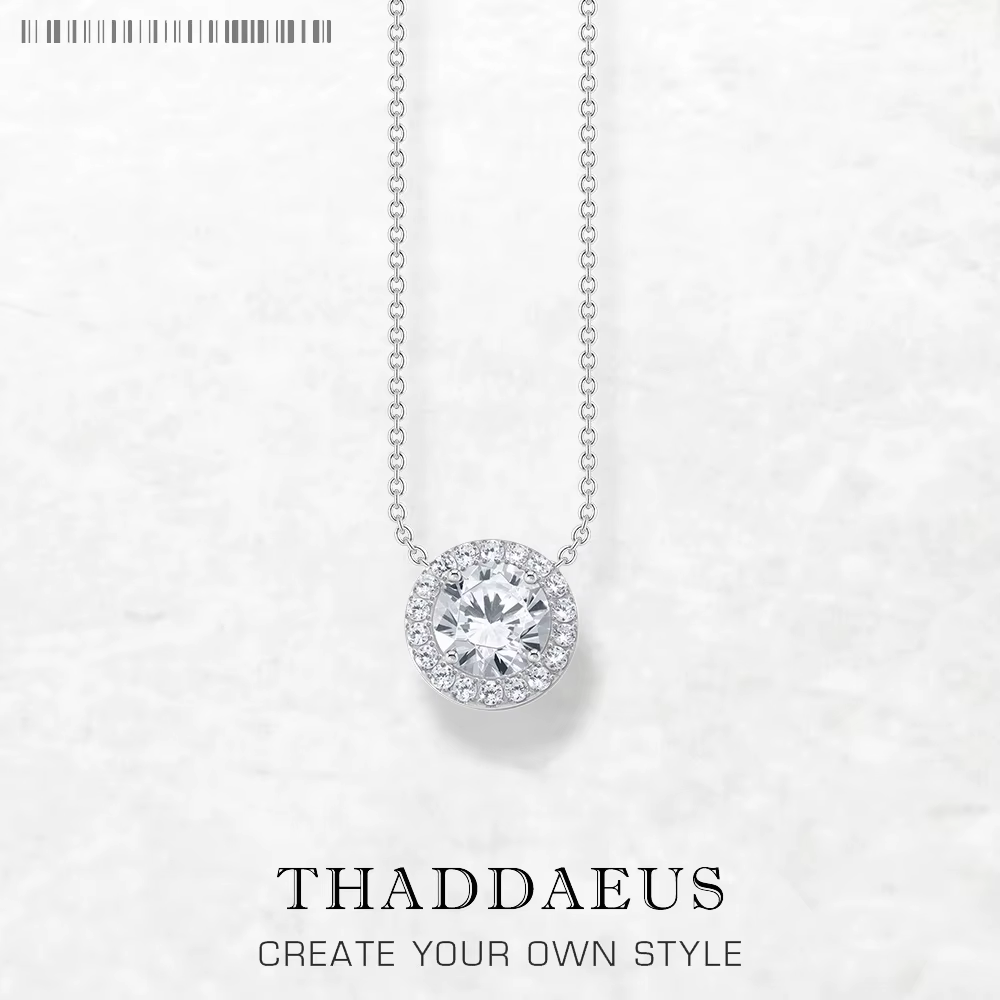 Halo pendentif rond Zircon collier printemps nouvelle chaîne à maillons Bijoux fins Europe 925 Steri