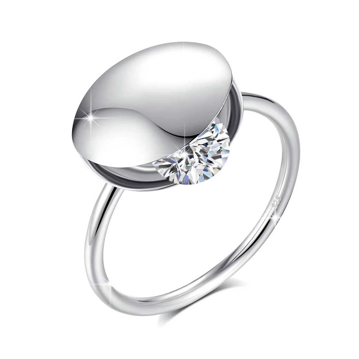 Bague en argent Sterling 925 plaqué or 18 carats, Moissanite 0,5ct-1ct pour femmes, bague de fiançai