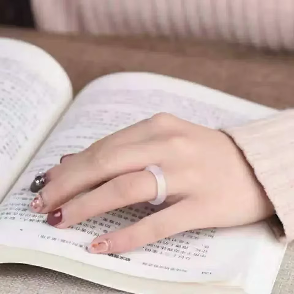 Bague en Agate de calcédoine naturelle, bagues Vintage chinoises pour femmes, bijoux à la mode, bagu