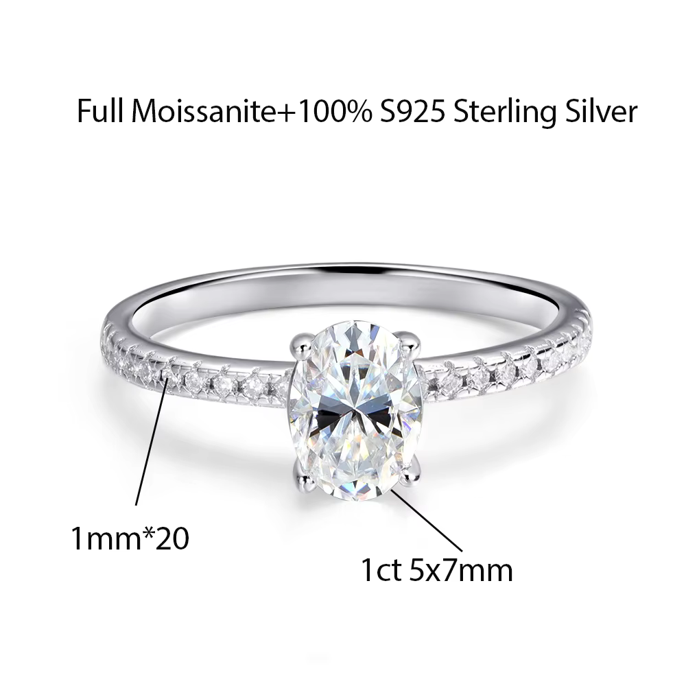 Bague OEVAS 1CT en rubis de laboratoire/saphir Padparadscha en argent sterling S925 avec moissanite 