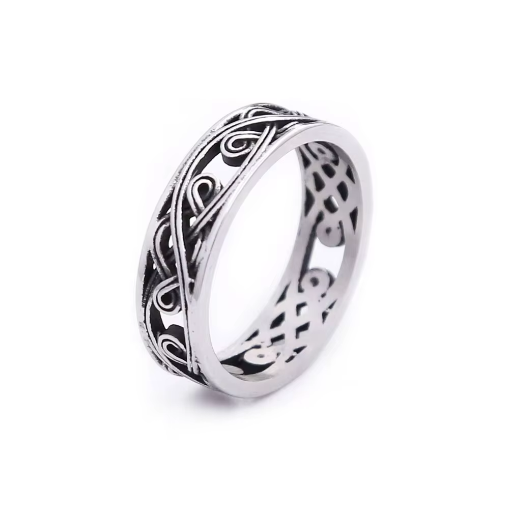 Bague Nœud Celtique Viking, Style Nordique, Creuse en Acier Inoxydable, pour Hommes et Femmes, Bijou