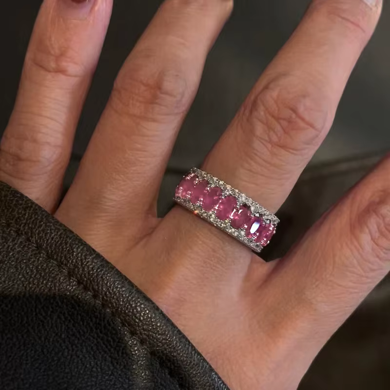 Bagues ovales classiques de luxe haut de gamme pour femmes, avec incrustation de diamants, charme ét