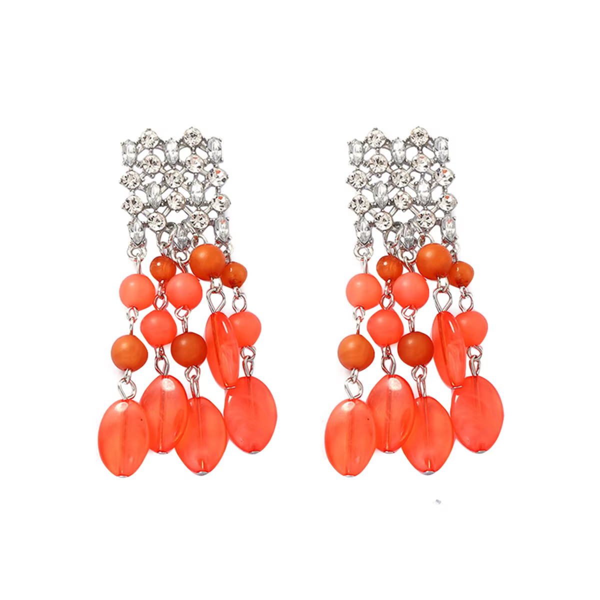 Boucles d'oreilles à pampilles en résine ZAA pour femmes, bijoux statement baroque en strass, ensemb