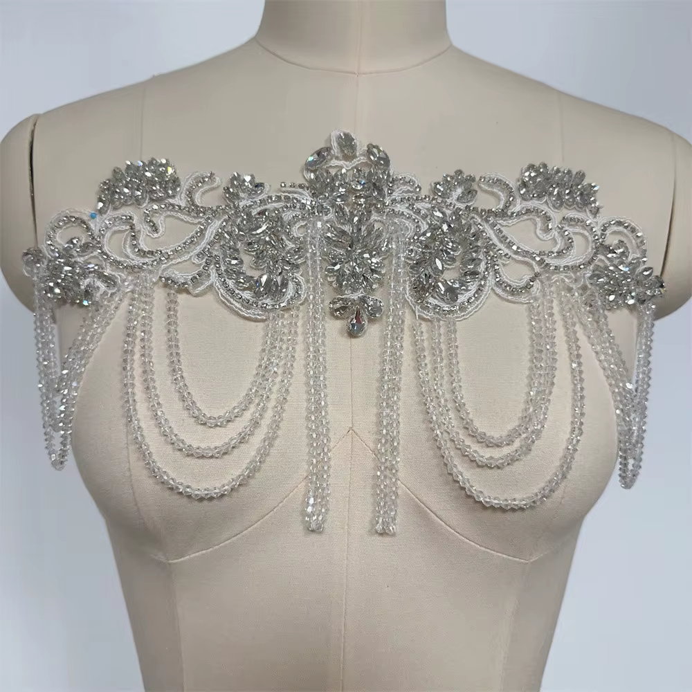 Applique en strass pour robe de mariée, nouveau Design à la mode, bricolage