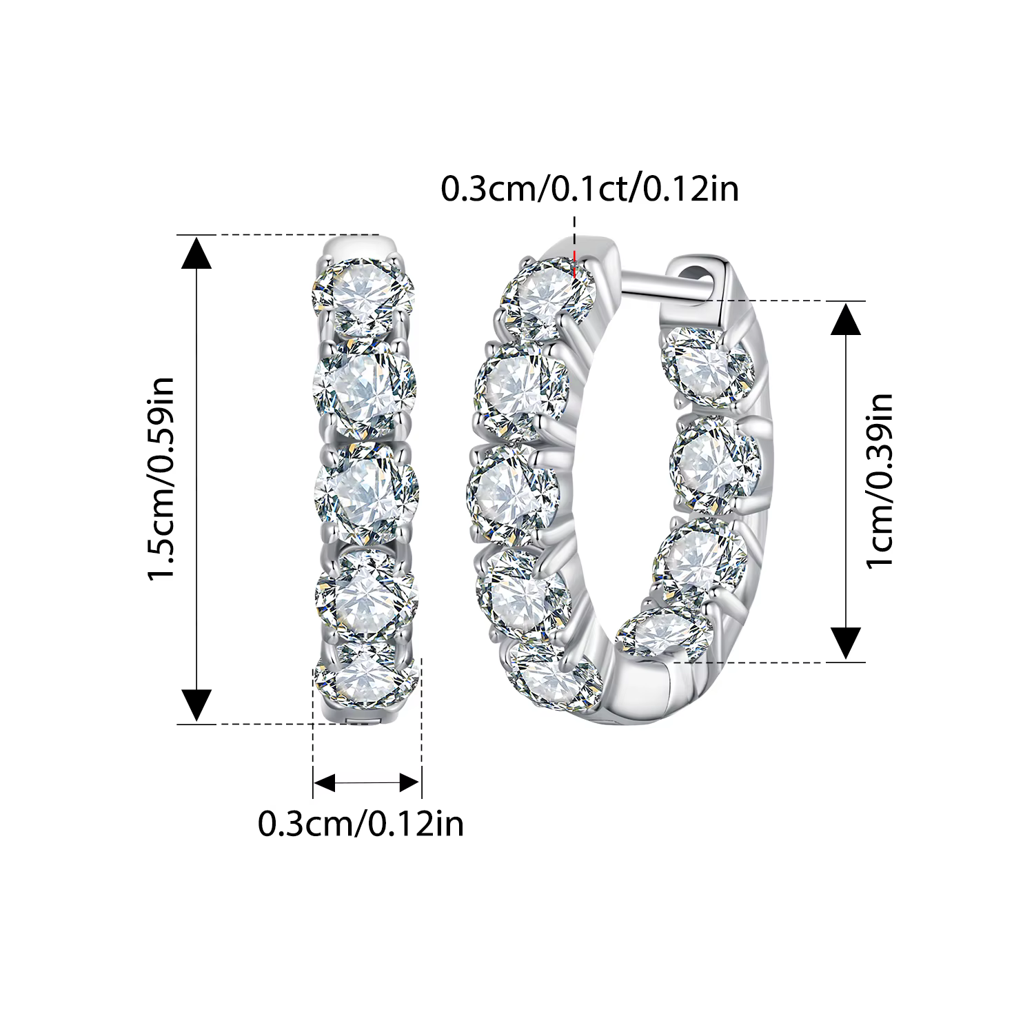 Bamoer – boucles d'oreilles en argent Sterling 925 pour femmes, design entièrement en moissanite, ce