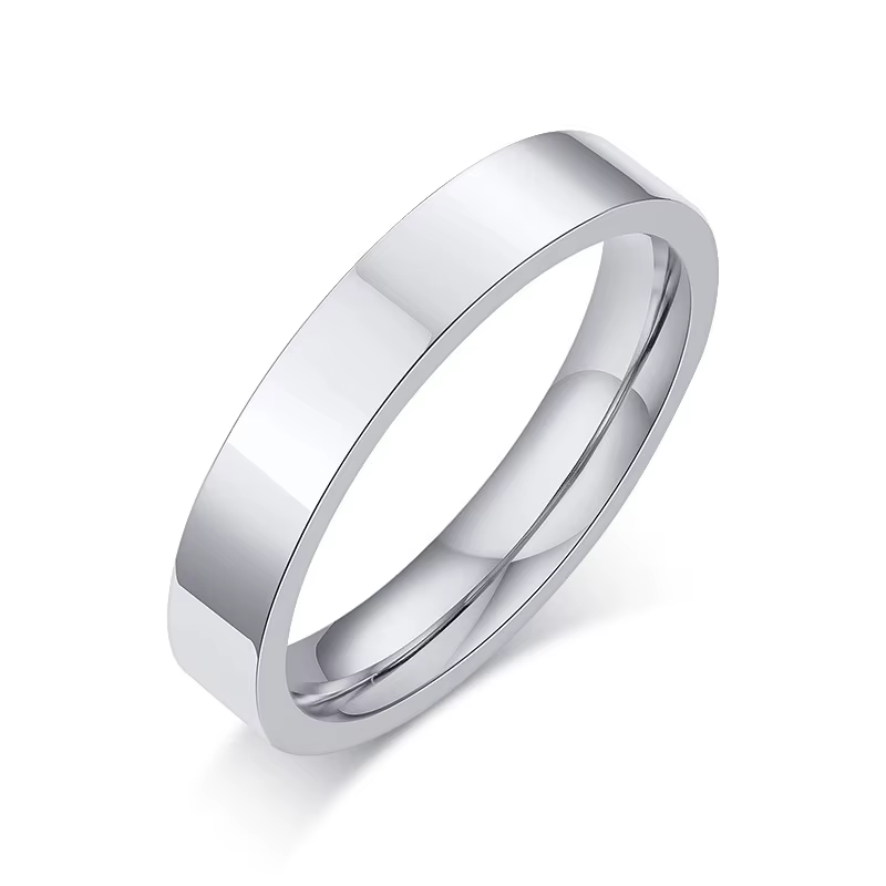Bague de mariage couleur argent pour hommes et femmes, bague de fiançailles en acier inoxydable ne s