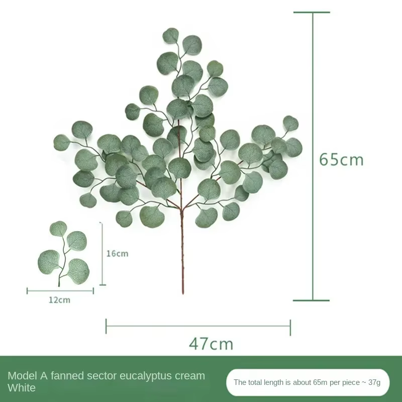 Fleur d'Eucalyptus Artificielle, Décoration de Table, Mariage, Cuir oral elu Unique avec Fruit, 65cm