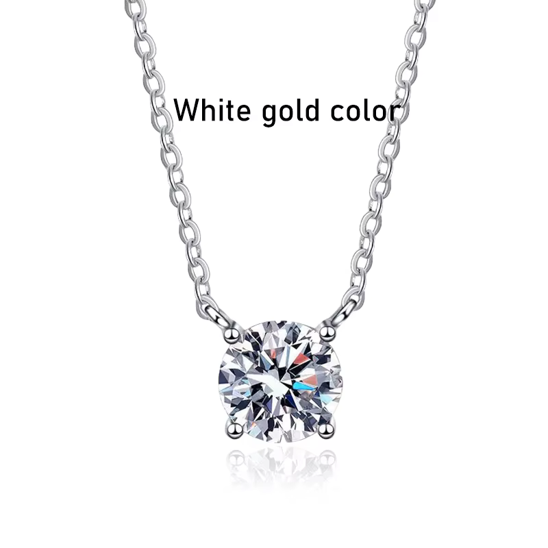 Tezzc 1-5CT Moissanite collier pour femmes mariée scintillant classique diamant pendentif avec certi