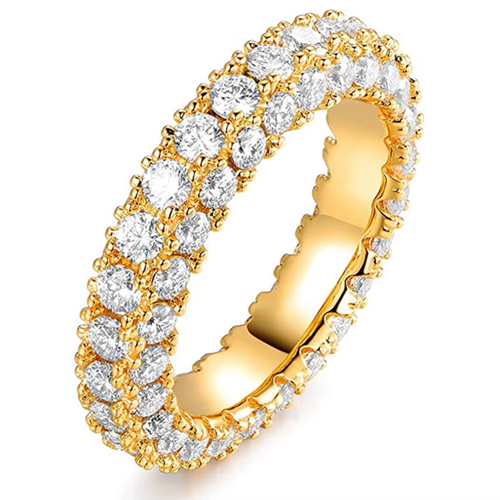 Huitan – bague de mariage de promesse de luxe pour femmes, Micro pavé de zircone cubique, Simple et 