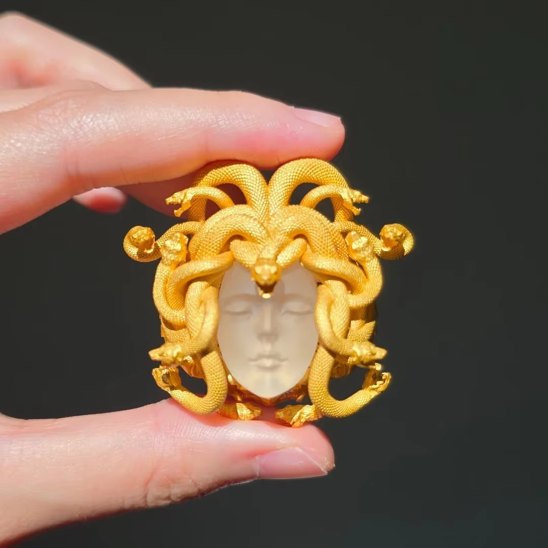 Bague en or Meduse de la Grèce antique, déesse de la beauté, Gorgone, bague de couple tendance pour 