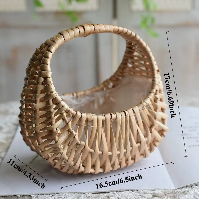 Panier à fleurs en rotin Willow, panier de mariée, panier de pique-nique fait main, panier de rangem