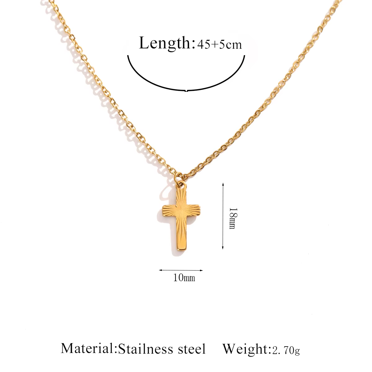 SOVOB – collier ras du cou avec pendentif croix dorée pour femmes, bijoux minimalistes, bijoux en ac