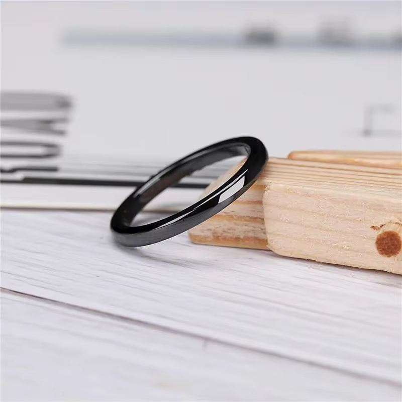 Tigrade 2/4/6mm bague en céramique blanche noir bague de fiançailles de mariage hommes femmes anneau