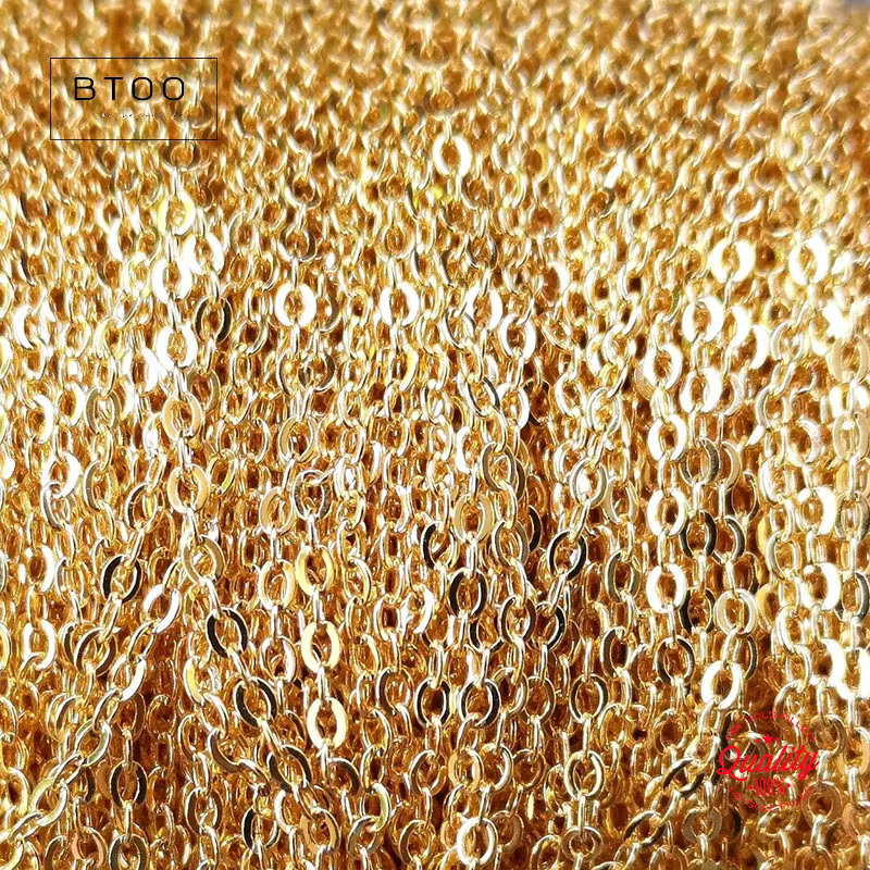 Chaîne en or 14 carats plaqué or 1,4 mm - Chaîne minimaliste en or pour bijoux DIY, chaîne non finie