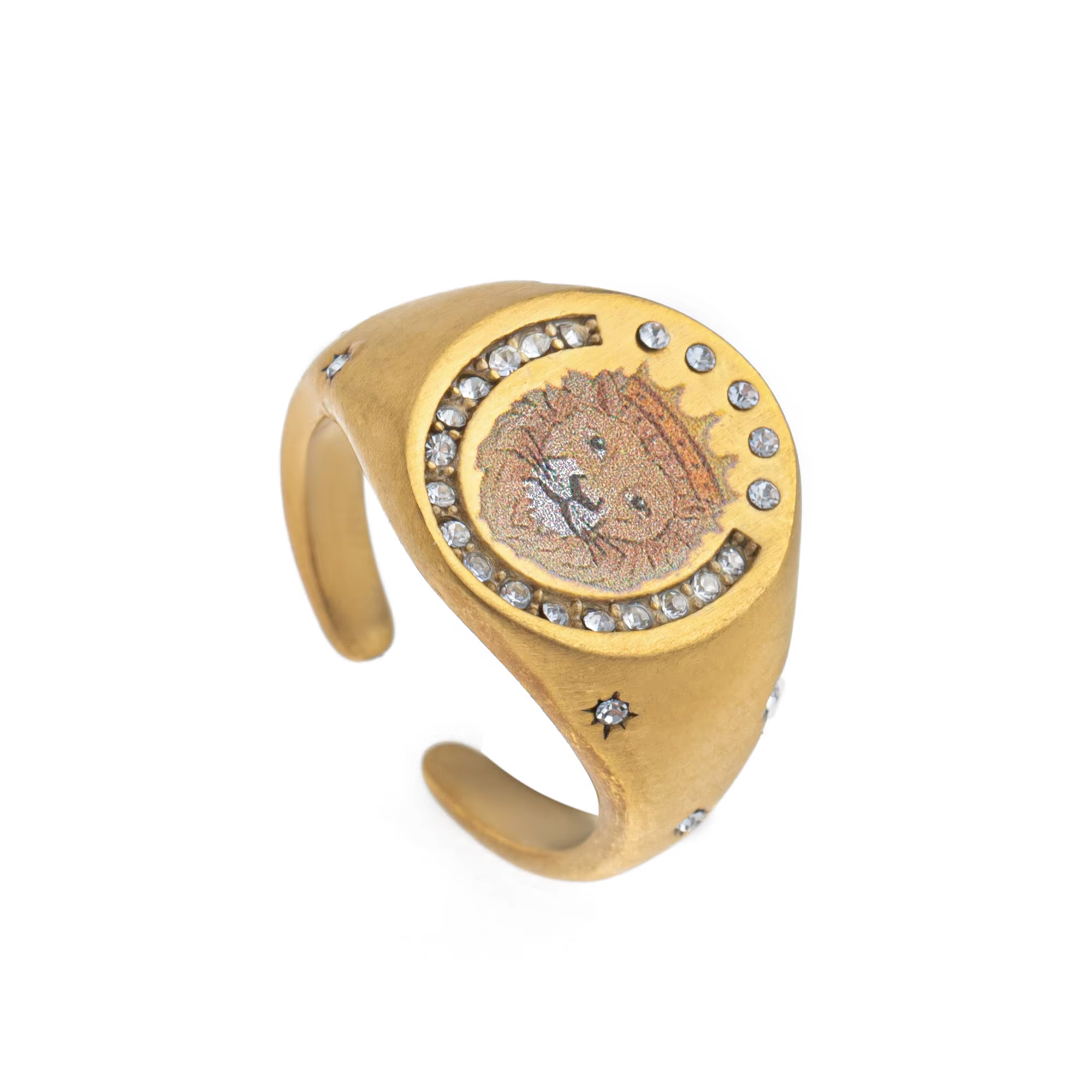 Bague peinte en acier inoxydable, à la mode et populaire, pour la saint-valentin, lion, sirène, amou